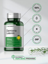 Cargar imagen en el visor de la galería, Damiana 750 mg | 200 Cápsulas | Hierba Natural | Horbäach