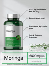 Cargar imagen en el visor de la galería, Horbäach Moringa Oleifera 6000 Mg 300 Cápsulas En Polvo