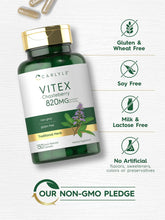 Cargar imagen en el visor de la galería, Vitex Chasteberry 820 mg | 150 Cápsulas | Salud Femenina | Sin Gluten | Carlyle