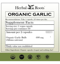 Cargar imagen en el visor de la galería, Herbal Roots Píldoras Orgánicas De Ajo De Bulbo Entero