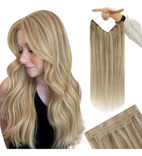 Cargar imagen en el visor de la galería, Youngsee Extensiones De Cabello Rubio Con Hilo Invisible 12