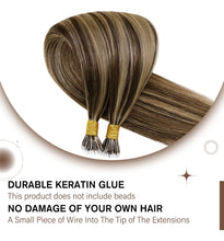 Cargar imagen en el visor de la galería, Hetto Extensiones De Cabello Humano Liso Con Nano Cuentas De