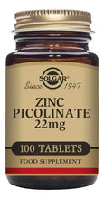 Cargar imagen en el visor de la galería, Solgar Picolinato De Zinc De 22 Mg 100 Tabletas Promueve Una