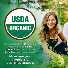 Cargar imagen en el visor de la galería, Zazzee Extracto Orgánico Usda 10:1 De Rhodiola 3000 Mg De