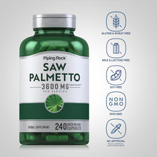 Cargar imagen en el visor de la galería, Piping Rock Saw Palmetto Extract 3600mg 240 Cápsulas Saw