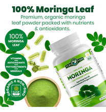 Cargar imagen en el visor de la galería, Pura Vida Moringa Orgánica 120 Cápsulas 500mg | Origen Único Nicaragua | Energía + Metabolismo + Inmunidad