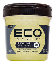 Cargar imagen en el visor de la galería, Eco Style Gel Para Peinar Aceite De Ricino Negro Y Linaza