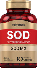 Cargar imagen en el visor de la galería, Superóxido Dismutasa SOD 300 mg | 180 Cápsulas | Piping Rock