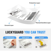 Cargar imagen en el visor de la galería, Luckyguard Fanfold 4 X 6 Etiquetas Térmicas Directas 4000