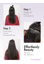 Cargar imagen en el visor de la galería, Luvme Hair Extensiones Cabello Humano Remy Clip | 22" | Negro Natural | 7-9 Piezas