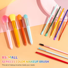 Cargar imagen en el visor de la galería, Bs-mall Brochas De Maquillaje Coloridas 12 Unids Juego De