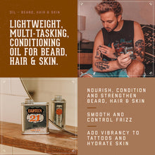 Cargar imagen en el visor de la galería, 18.21 Man Made Aceite Cabello Piel Barba | Ricino + Jojoba + Argán | 4 Aromas | No Graso | Hombre