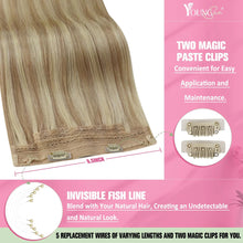 Cargar imagen en el visor de la galería, Youngsee Extensiones De Cabello Rubio Con Hilo Invisible 12