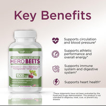 Cargar imagen en el visor de la galería, Beet Root Capsules 1500mg Organic Beet Root Powder + Vitamin