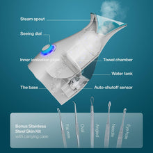 Cargar imagen en el visor de la galería, Vaporizador Facial Iónico Nanosteamer Grande 3 En 1 Con