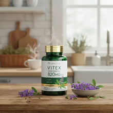 Cargar imagen en el visor de la galería, Vitex Chasteberry 820 mg | 150 Cápsulas | Salud Femenina | Sin Gluten | Carlyle