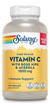 Cargar imagen en el visor de la galería, Solaray Vitamina C 1000mg Liberación Temporizada | Rosa Mosqueta + Acerola | 275 Cápsulas