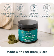 Cargar imagen en el visor de la galería, Ancient Nutrition Polvo Orgánico Supergreens Con Probióticos