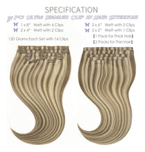 Cargar imagen en el visor de la galería, Lacer Extensiones De Cabello Humano Remy Con Clip De 22