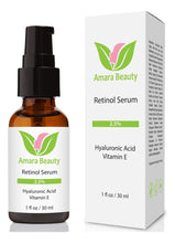 Cargar imagen en el visor de la galería, Amara Organics Retinol Sérum 2.5% + Ác. Hialurónico + Vitamina E + Jojoba | Resultados en 12 Semanas | Sin Fragancia | 30ml