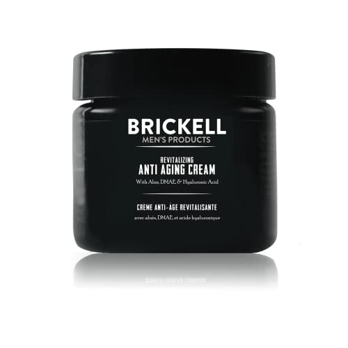 Brickell Crema revitalizante antienvejecimiento para hombres, crema facial antiarrugas natural y orgánica para reducir líneas finas y arrugas, 2 onzas, sin perfume