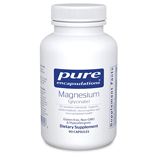 Pure Encapsulations Magnesium (Glycinate) - Suplemento para apoyar el alivio del estres, el sueño, la salud del corazon, los nervios, los musculos y el metabolismo* - con glicinato de magnesio - 90 capsulas
