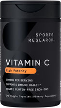 Cargar imagen en el visor de la galería, Vitamina C 1000 mg | 240 Cápsulas Vegetales | Sin Gluten | Sin Soya | Sports Research
