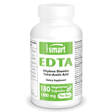 Cargar imagen en el visor de la galería, Supersmart - EDTA 1000mg al dia - Suplemento de EDTA disodico calcico | Sin OGM y sin gluten - 180 capsulas vegetarianas
