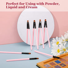 Cargar imagen en el visor de la galería, Pack 12 Brochas Correctoras Mini Rosa | Fibra Sintética | Multifunción | Portables | Labios Ojos Base Cejas
