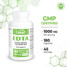 Cargar imagen en el visor de la galería, Supersmart - EDTA 1000mg al dia - Suplemento de EDTA disodico calcico | Sin OGM y sin gluten - 180 capsulas vegetarianas
