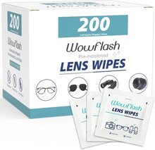 Cargar imagen en el visor de la galería, Toallitas Limpiadoras Individuales para Lentes – 200 Unidades, Sin Manchas ni Rayas, Ideal para Gafas, Lentes de Sol y Cámara

