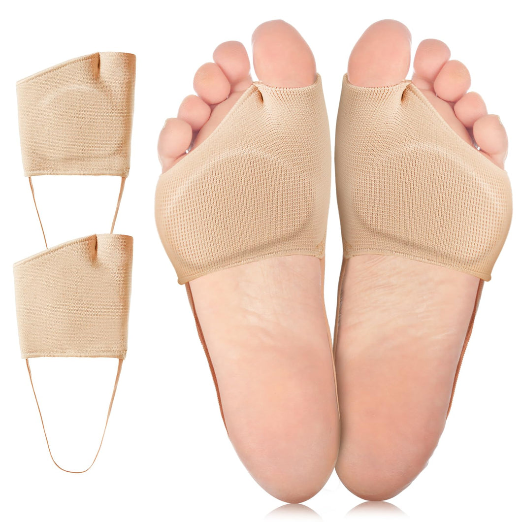 Almohadillas Metatarsianas de Silicona para Mayor Comodidad - 1 Par (M beige)