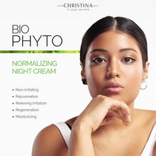 Cargar imagen en el visor de la galería, Christina Bio Phyto Crema de Noche Normalizante | Ác. Hialurónico + Vit E | 2.5 fl oz | Piel Grasa y Mixta
