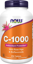 Cargar imagen en el visor de la galería, NOW Vitamina C-1000 + Escaramujos + Bioflavonoides | 250 Comprimidos | Antioxidante
