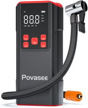 Cargar imagen en el visor de la galería, Inflador de Neumáticos Portátil Povasee 150PSI – Compresor de Aire con Pantalla LCD y Luz LED
