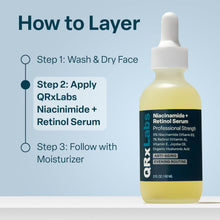 Cargar imagen en el visor de la galería, QRxLabs Sérum Niacinamida 5% + Retinol | Antienvejecimiento y Poros
