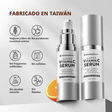 Cargar imagen en el visor de la galería, Suéro Súper Vitamina C 50+ | Niacinamida + Péptidos + Bakuchiol + Cafeína | Antiarrugas + Firmeza + Ilumina
