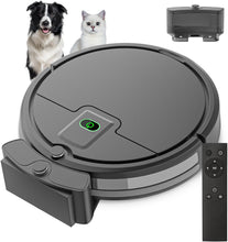 Cargar imagen en el visor de la galería, Aspirador robot, aspiradora robot, succión delgada de 2900 Pa sin enredos, aspiradora robótica automática de carga automática, ideal para pelo de mascotas, suelos duros y alfombras de pelo bajo
