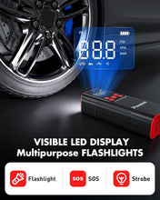 Cargar imagen en el visor de la galería, Inflador de Neumáticos Portátil Povasee 150PSI – Compresor de Aire con Pantalla LCD y Luz LED
