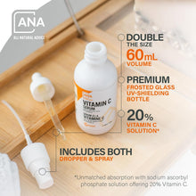 Cargar imagen en el visor de la galería, ANA Sérum Vitamina C 20% SAP + Ác. Hialurónico + MSM + Aloe Orgánico + Vitamina E | pH Equilibrado | 60ml
