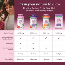Cargar imagen en el visor de la galería, Nature's Bounty Gomitas Biotina 2500 mcg | Cabello Piel y Uñas | 200 Gomitas | Vitamina C y E | Vegetariano | Sin Gluten
