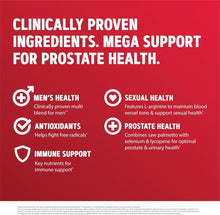 Cargar imagen en el visor de la galería, GNC Mega Men Próstata y Virilidad | 90 Cápsulas | Multivitamínico | Saw Palmetto + Licopeno + Arginina + Vitamina D3 | Salud Masculina
