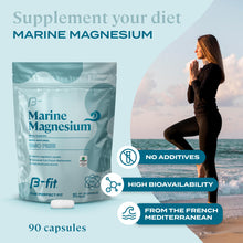Cargar imagen en el visor de la galería, B-FIT B Magnesio marino - 90 capsulas - suministro para 3 meses - suplemento de magnesio de alta biodisponibilidad - sin aditivos y sin gluten - buena absorcion - certificado Simag
