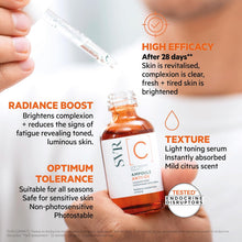 Cargar imagen en el visor de la galería, SVR Sérum Iluminador Vitamina C 20% | Líneas Finas + Tono Desigual + Opacidad | Brillo + Firmeza | 30ml
