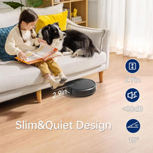 Cargar imagen en el visor de la galería, Aspirador robot, aspiradora robot, succión delgada de 2900 Pa sin enredos, aspiradora robótica automática de carga automática, ideal para pelo de mascotas, suelos duros y alfombras de pelo bajo
