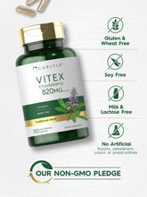 Cargar imagen en el visor de la galería, Suplemento de sauzgatillo Carlyle Vitex | 820mg | 150 Capsulas | Vitex Agnus-Castus Fruta para Mujer | Sin OGM, sin gluten
