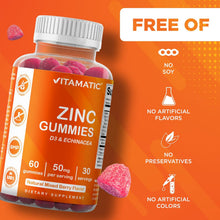 Cargar imagen en el visor de la galería, Vitamatic Gomitas de Zinc 50 mg Pack x2 | 120 Gomitas Veganas | Inmunidad
