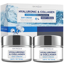 Cargar imagen en el visor de la galería, Skin 2.0 Dúo Crema Día + Noche | Vitamina C + Colágeno + Ác. Hialurónico | K-Beauty | Firmeza + Brillo + Hidratación
