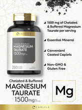 Cargar imagen en el visor de la galería, Carlyle Taurato de magnesio 1500 mg | 250 cápsulas | Quelatado y tamponado | Vegetariano, sin OMG, suplemento sin gluten
