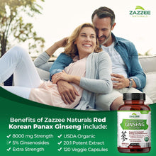 Cargar imagen en el visor de la galería, Zazzee Usda Orgánico Rojo Coreano Panax Ginseng 20:1
